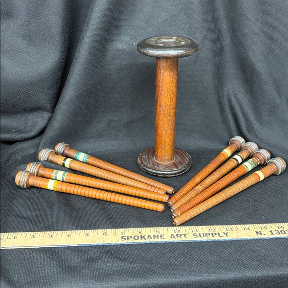 Vintage Wooden Spool and textile spools - Picture 6 of 6